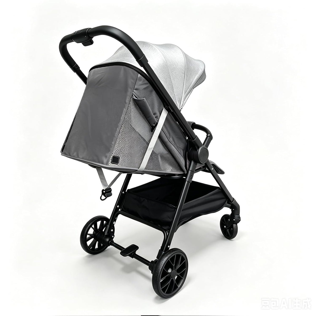 Ultra-Lightweight Stroller at Only 5.4kg, Foldable Compact Pushchair with Lie-Flat Position, Travel Pram from Birth to 15kg, Baby Buggy with Adjustable Backrest, Footrest, Canopy (A8 Grey)