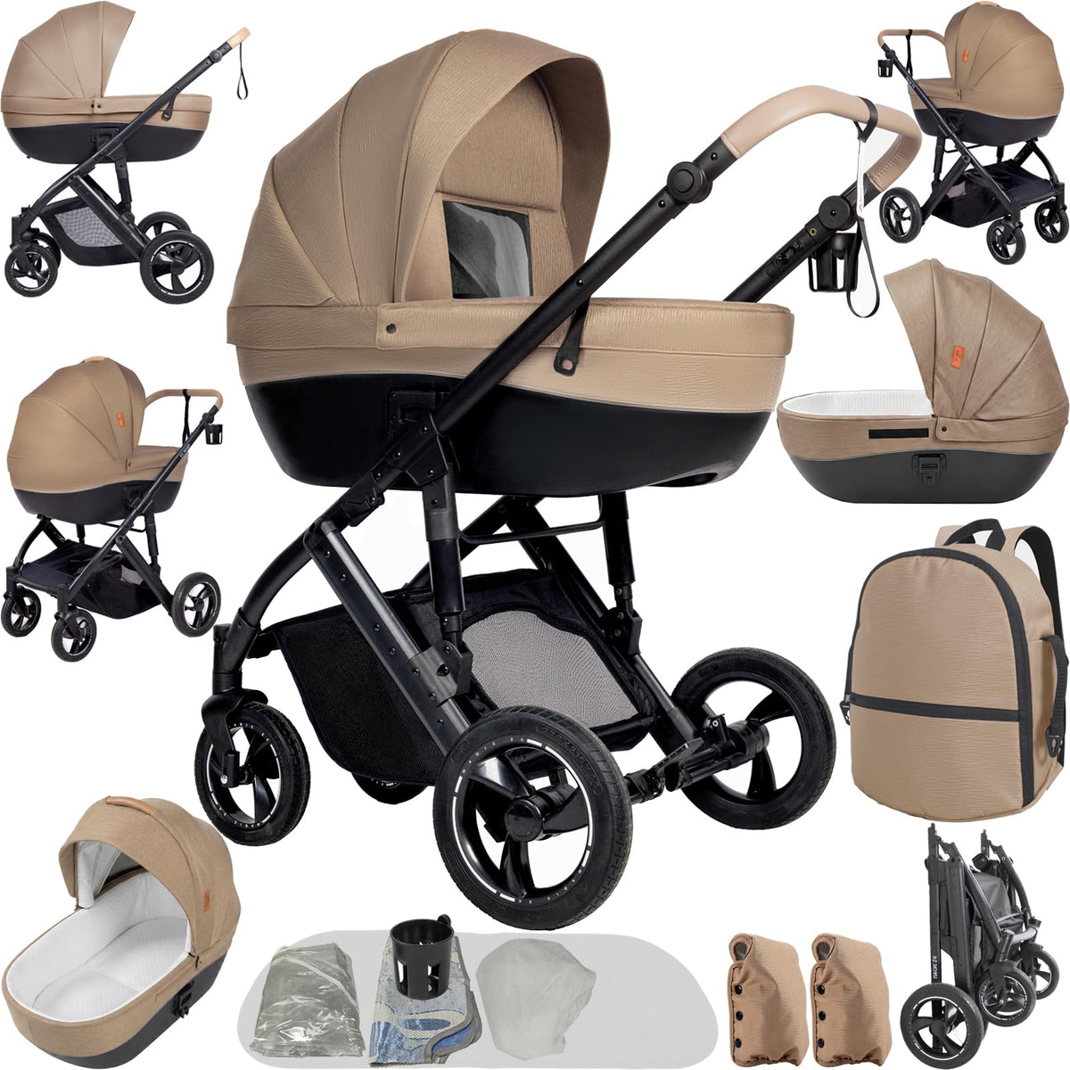 Ultra-Lightweight Stroller at Only 5.4kg, Foldable Compact Pushchair with Lie-Flat Position, Travel Pram from Birth to 15kg, Baby Buggy with Adjustable Backrest, Footrest, Canopy (A8 Pink)