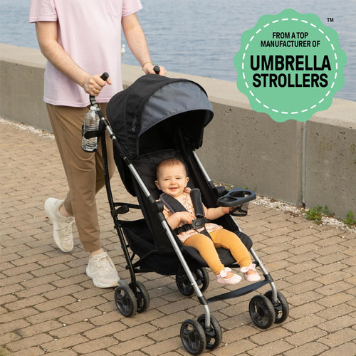 3Dlite Convenience Stroller, Gray – Lightweight Stroller with Aluminum Frame, Large Seat Area, 4 Position Recline, Extra Large Storage Basket – Infant Stroller for Travel and More